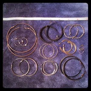 10 sets of hoop earrings